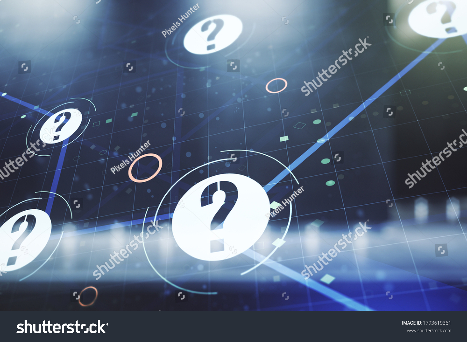 Abstract Virtual Question Mark Hologram On Stock Photo 1793619361 ...