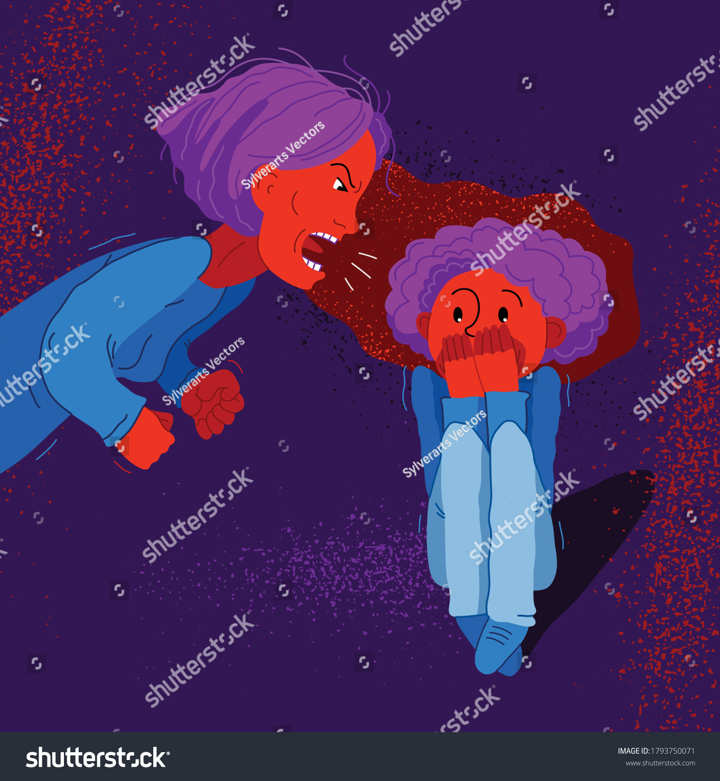 Abusive Mother Vector Illustration Bad Mother Stock Vector Royalty Free 1793750071 Shutterstock 