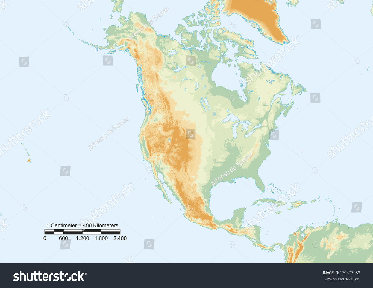 Ilustrasi Stok Physical Map North America Scale Elements 179377958 Shutterstock 5311