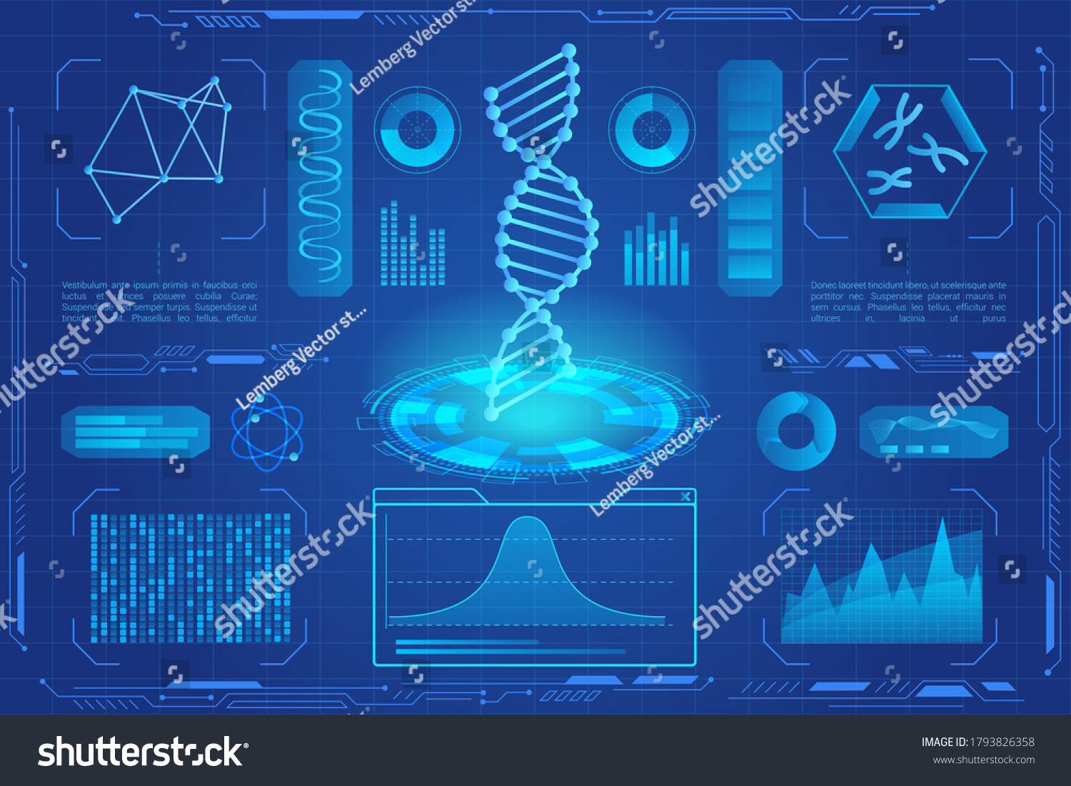 Dna Modern Neon Light Hologram Illustration Stock Illustration ...