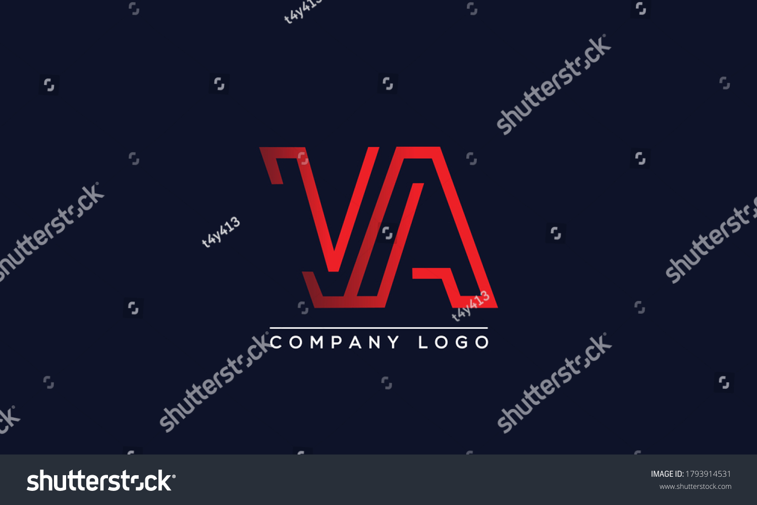 Creative Letters Va Av Logo Design Stock Vector (Royalty Free ...