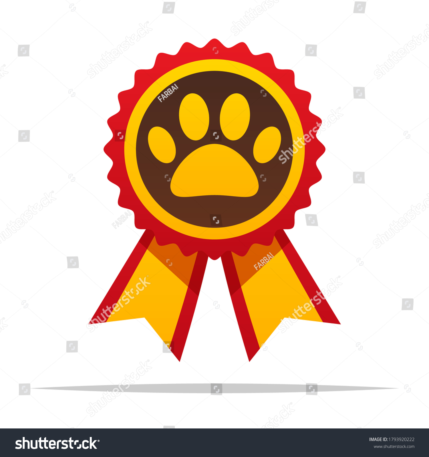 Pet Paw Award Ribbon Vector Isolated Stock Vector (Royalty Free ...