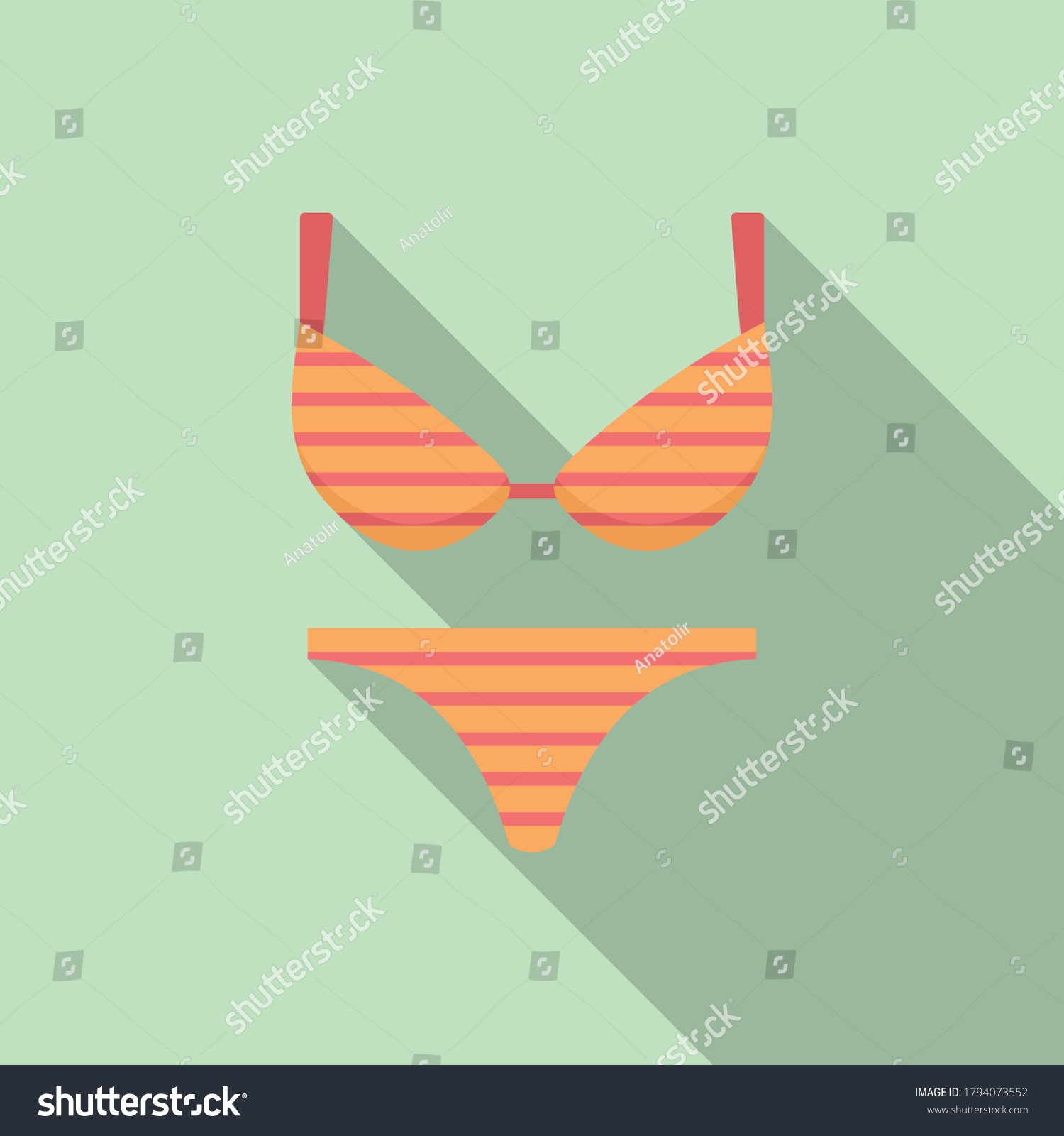 Hot Girl Swimsuit Icon Flat Illustration Of Hot Girl Swimsuit Vector The Best Porn Website