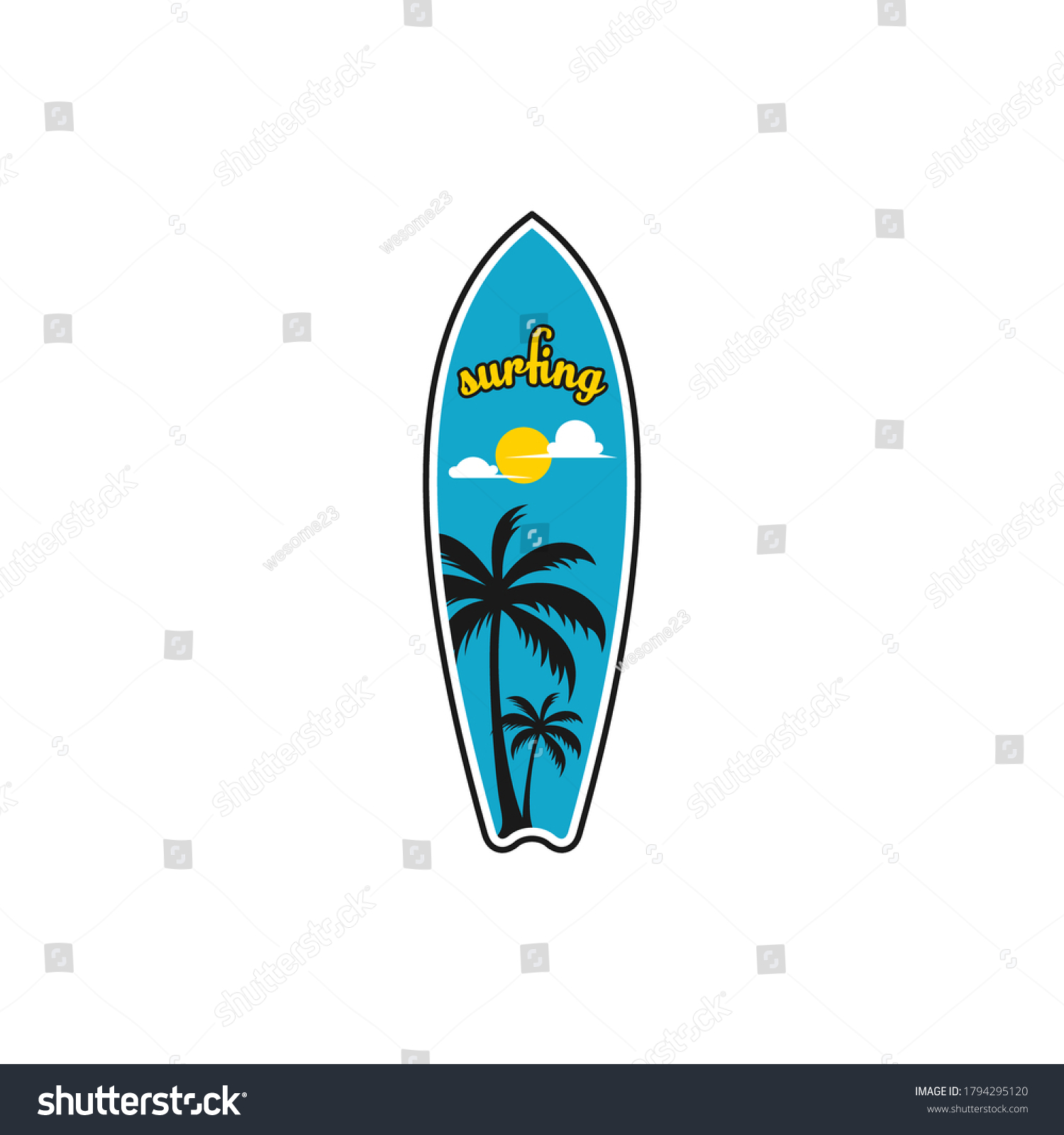 Vector Surfing Logo Surfboards Surfing Shop Stock Vector (Royalty Free ...