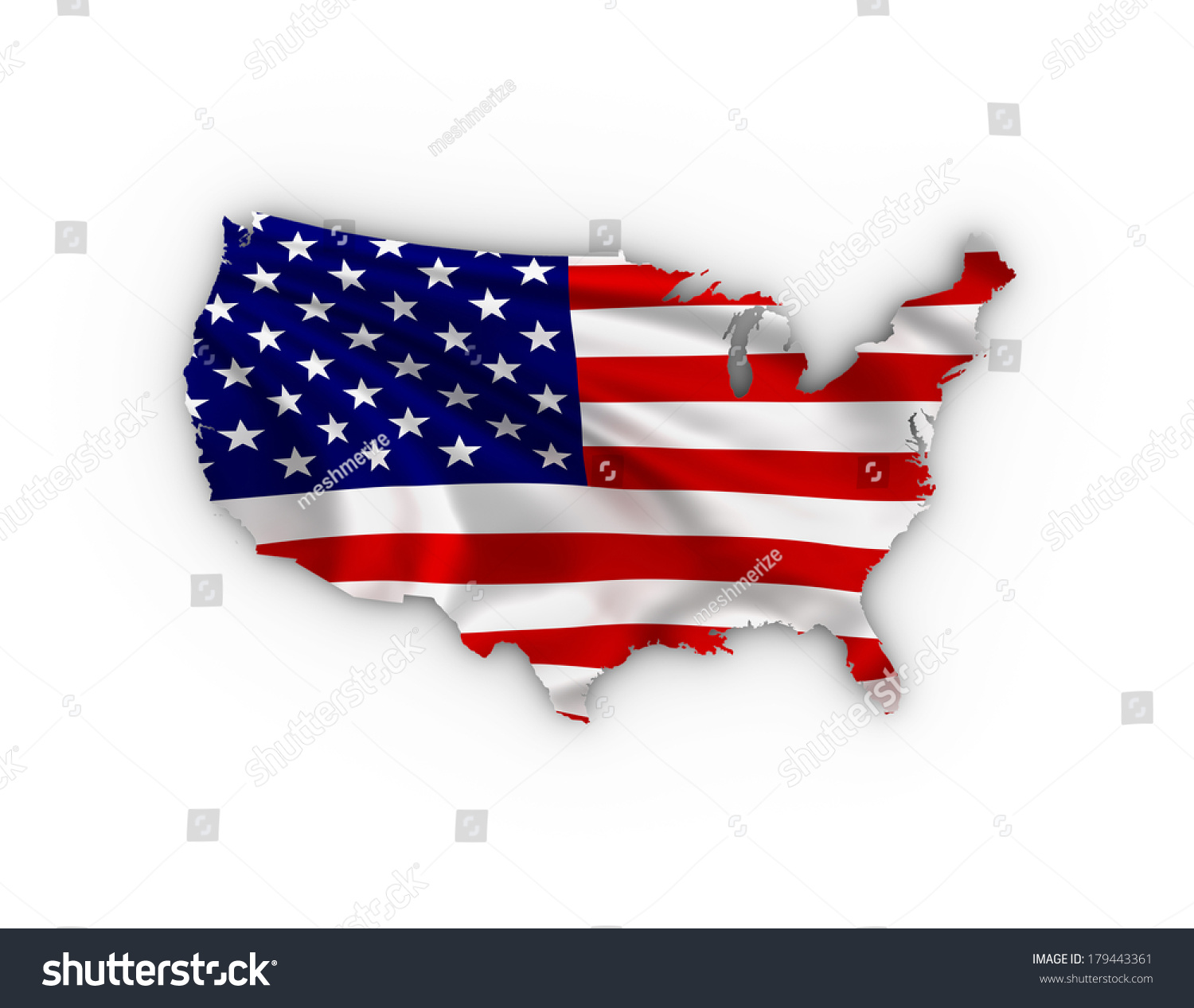 Usa Map Showing American Flag Including Stock Illustration 179443361 ...