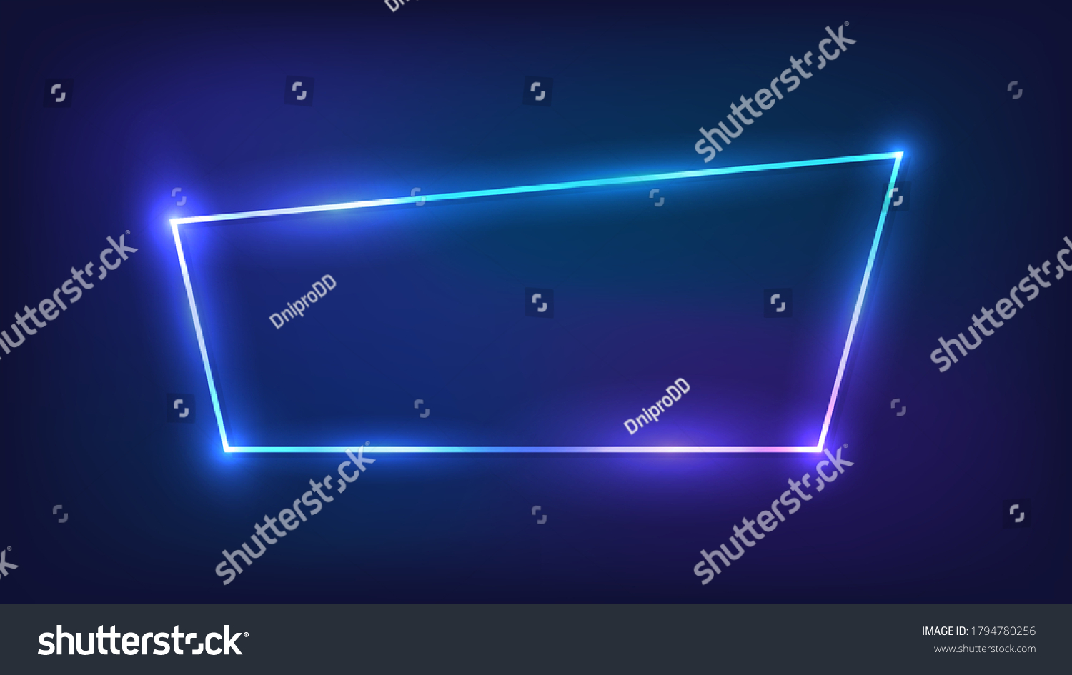 Neon Trapezoid Frame Shining Effects On Stock Vector (Royalty Free ...