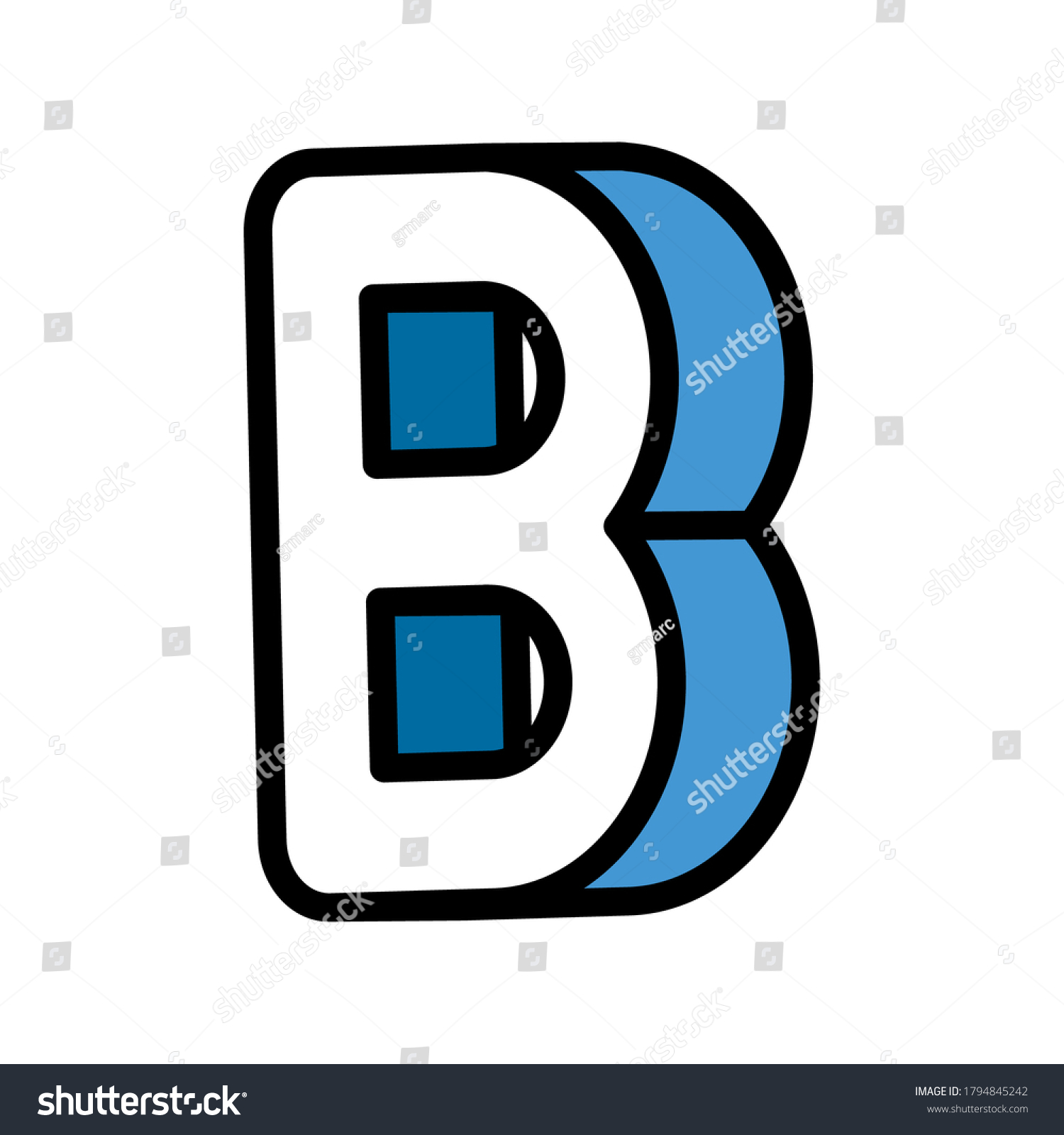 3d B Letter Design Lettering Typography Stock Vector (Royalty Free ...