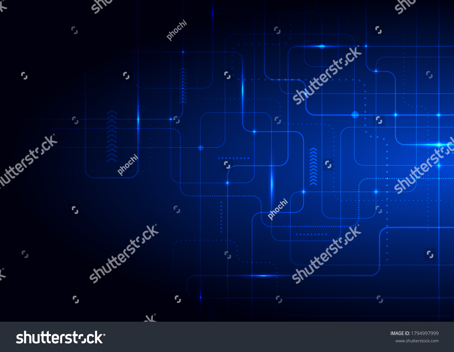 Abstract Technology Futuristic Concept Glowing Blue Stock Vector ...