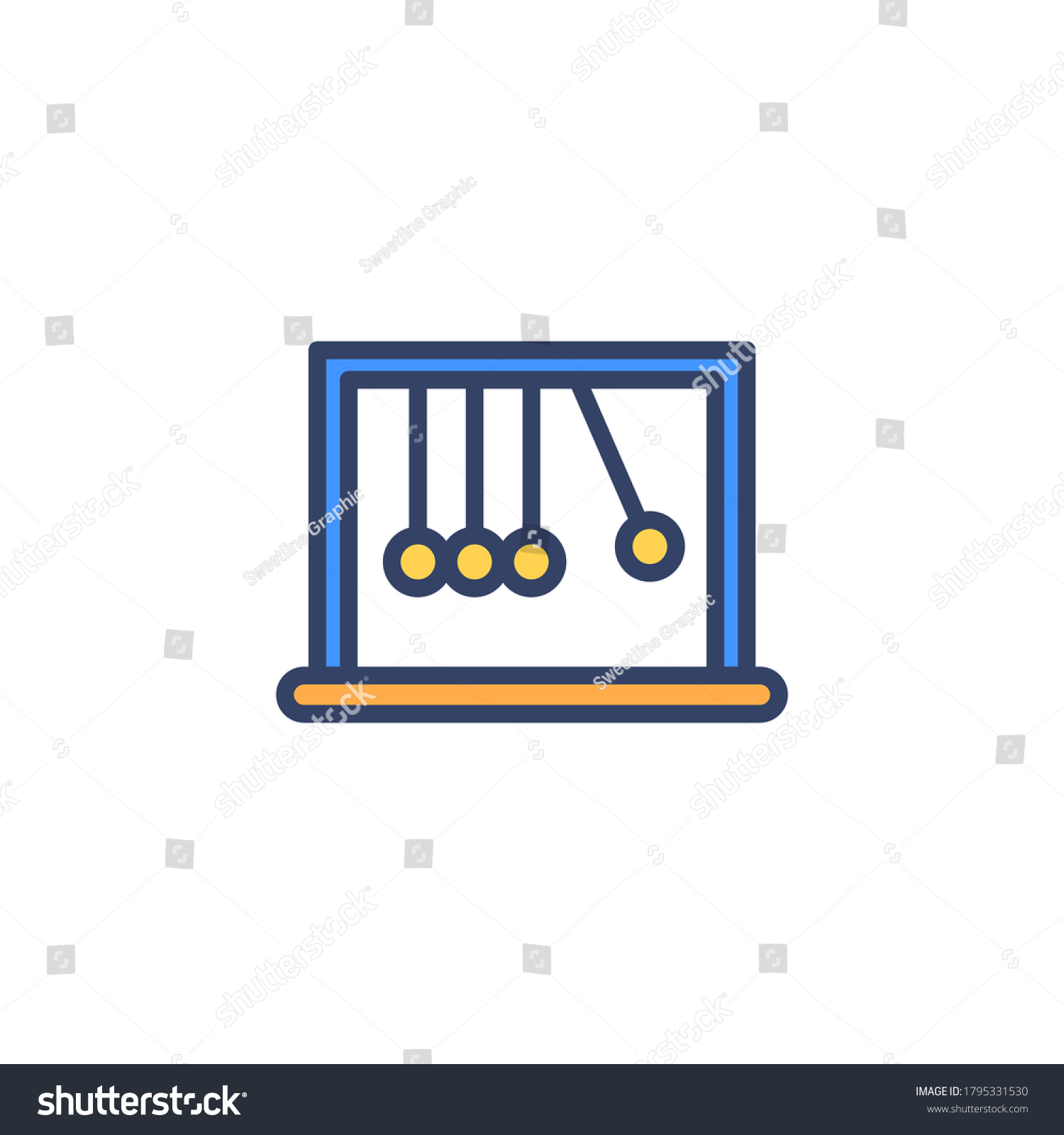 Newtons Cradle Icon On Isolated White Stock Vector Royalty Free 1795331530 Shutterstock 4689