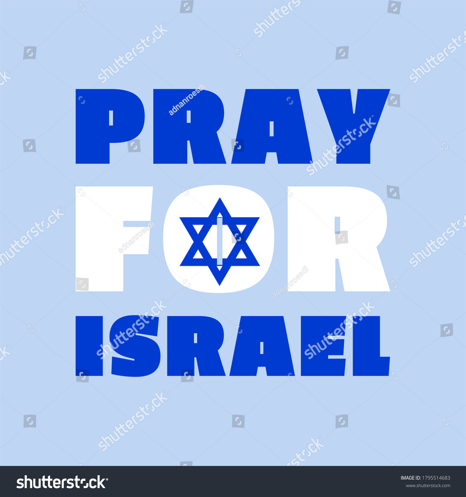 Pray Israel Concept Flat Style Abstract Stock Vector (Royalty Free