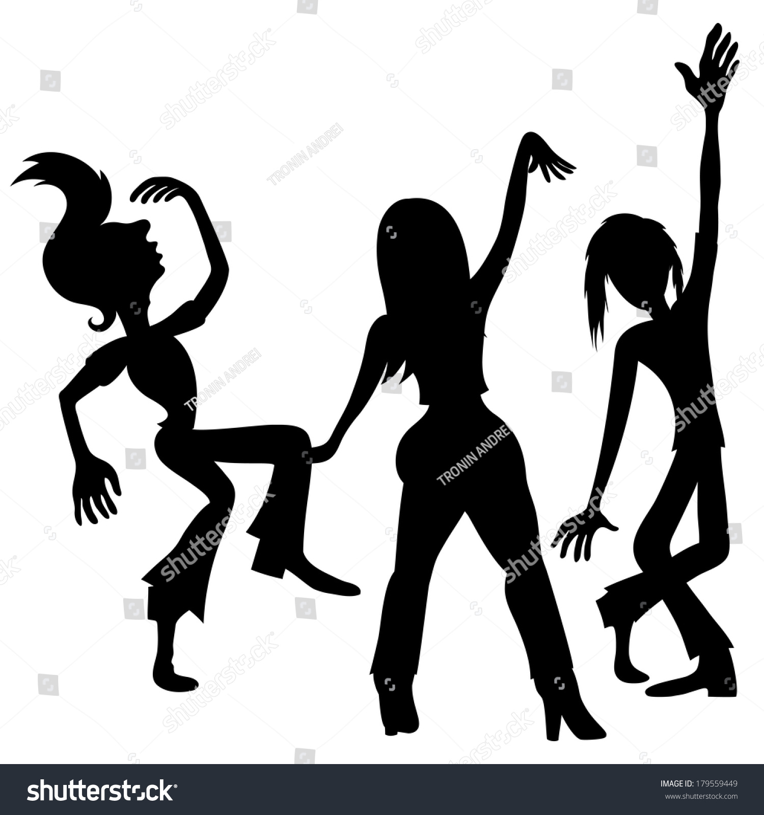 Vector Cartoon Silhouettes Party People Stock Vector (Royalty Free ...