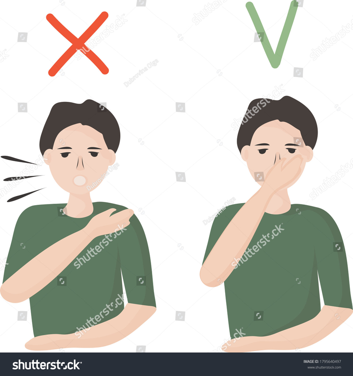 How Sneeze Cough Properly Prevent Spread Stock Vector (royalty Free 