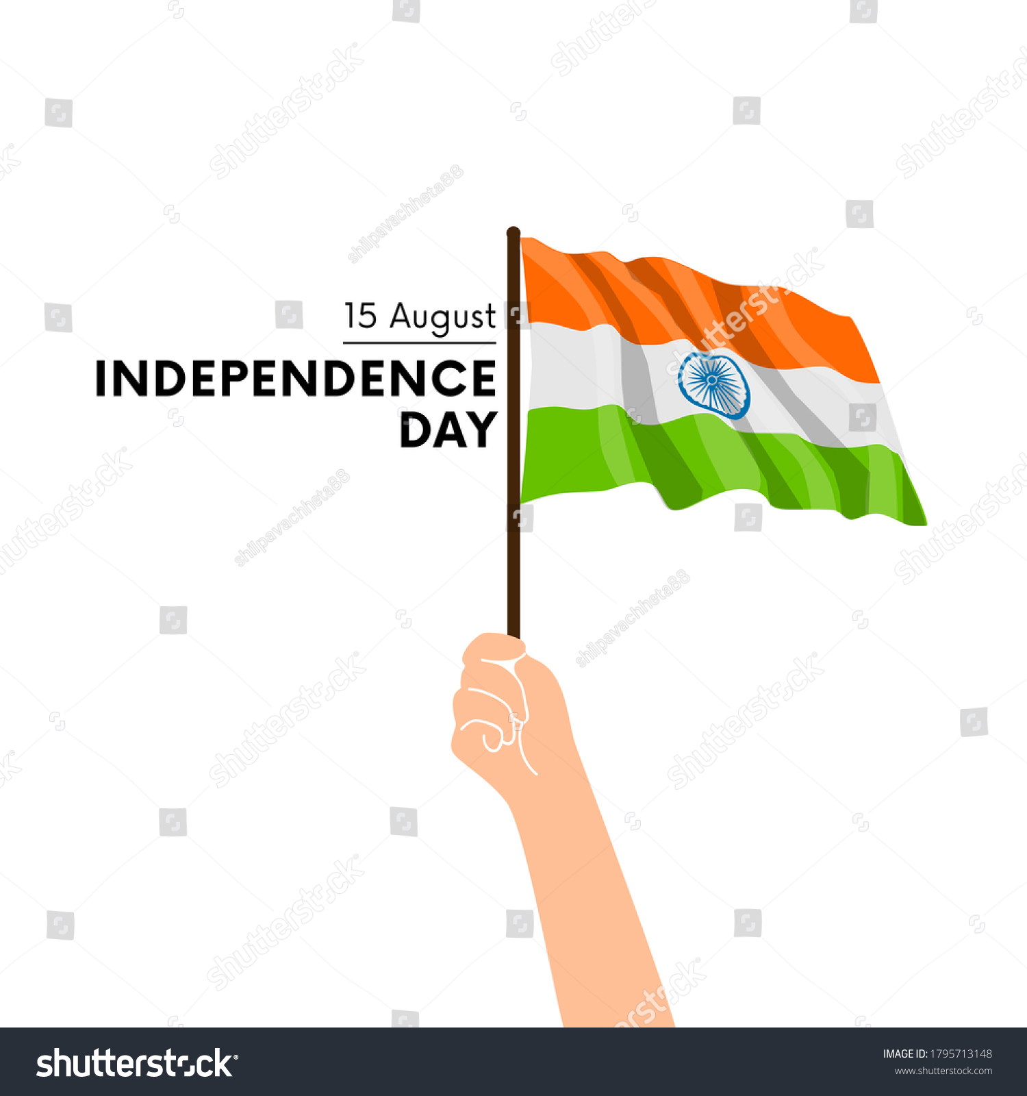 15 August Independence Day Concept Illustration Stock Illustration ...