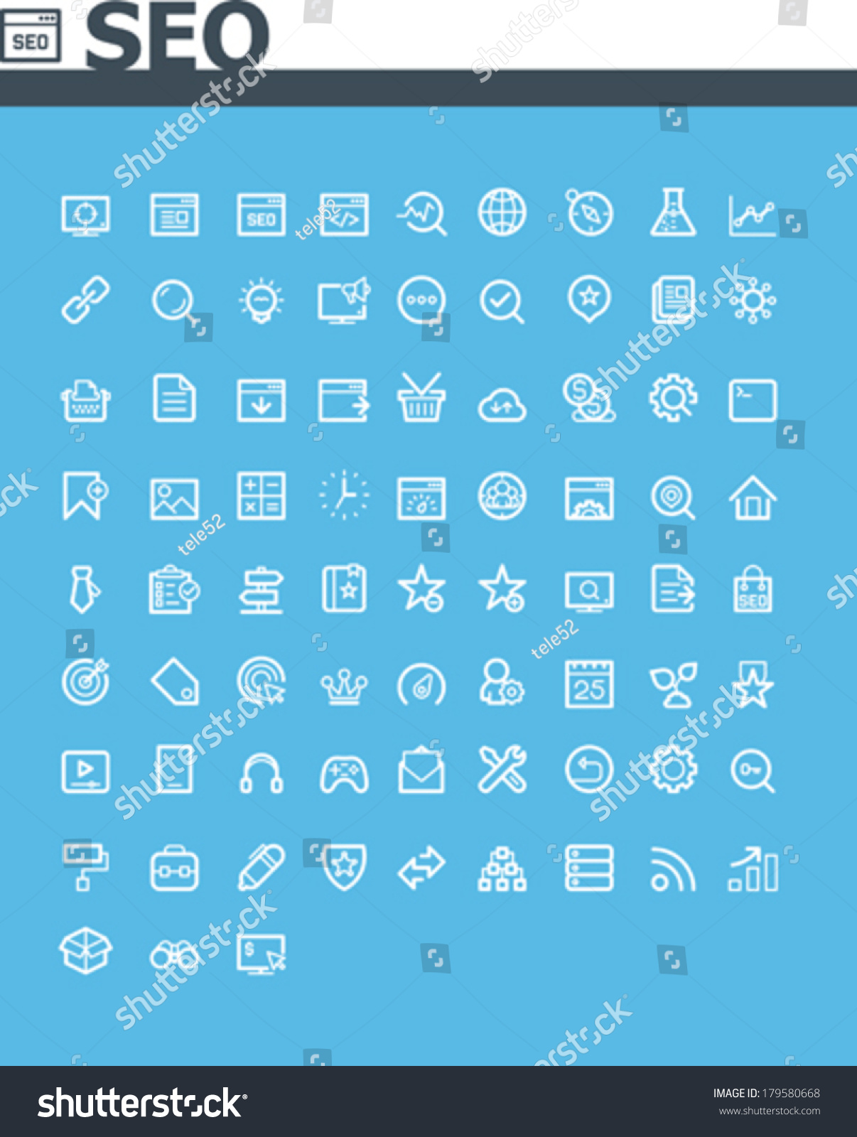 Vector Seo Icon Set Stock Vector (Royalty Free) 179580668 | Shutterstock