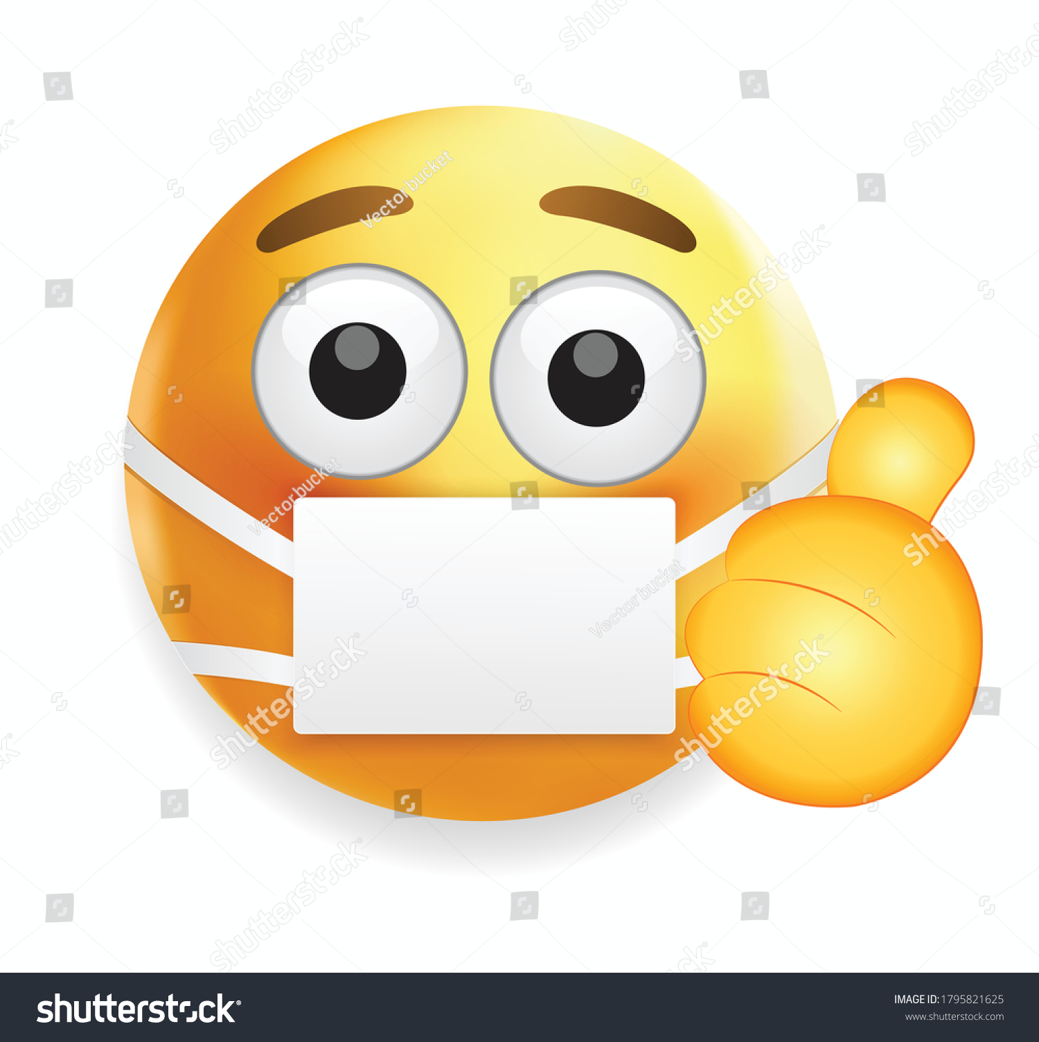 High Quality Emoticon On White Backgroundcorona Stock Vector (Royalty ...