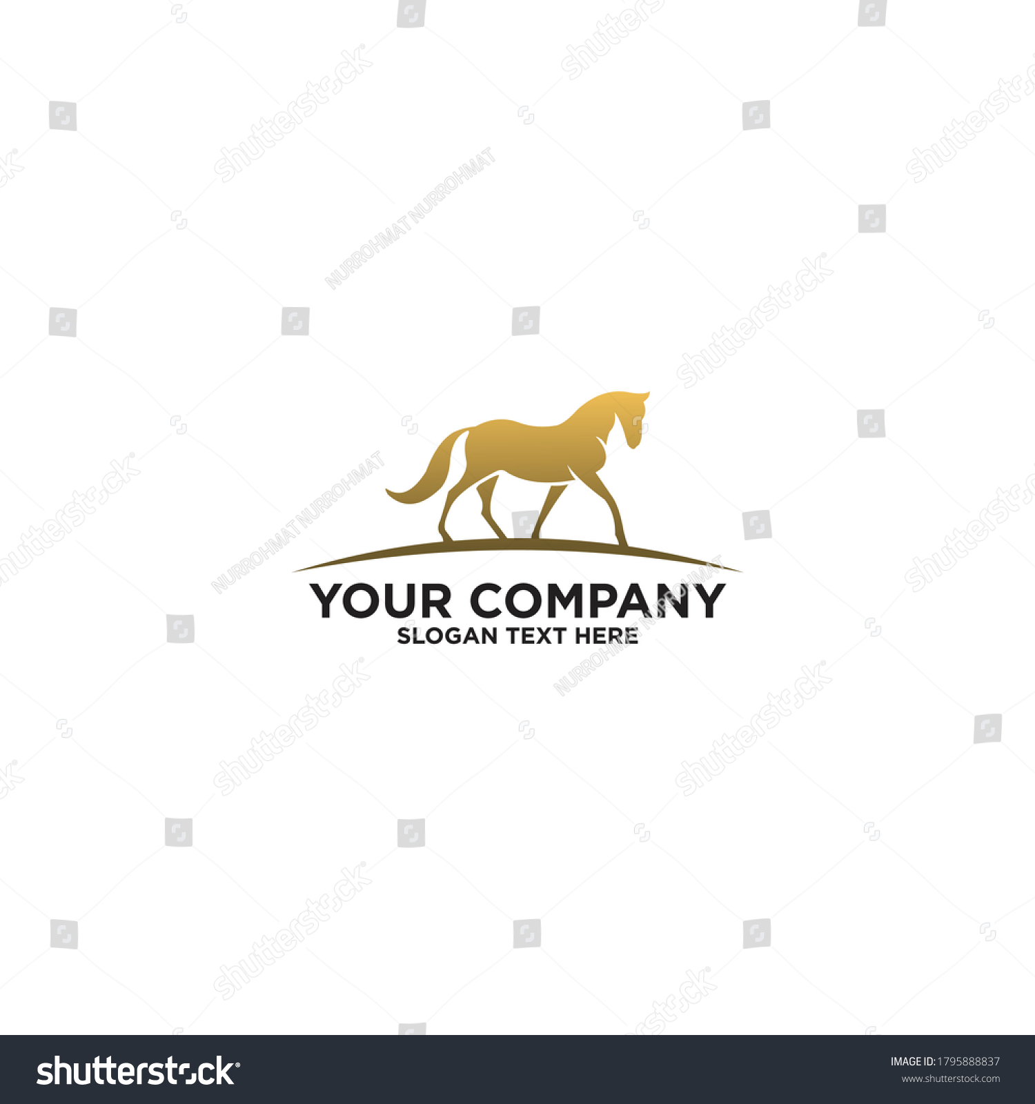 Modern Luxury Abstract Golden Horse Logo Stock Vector (Royalty Free ...