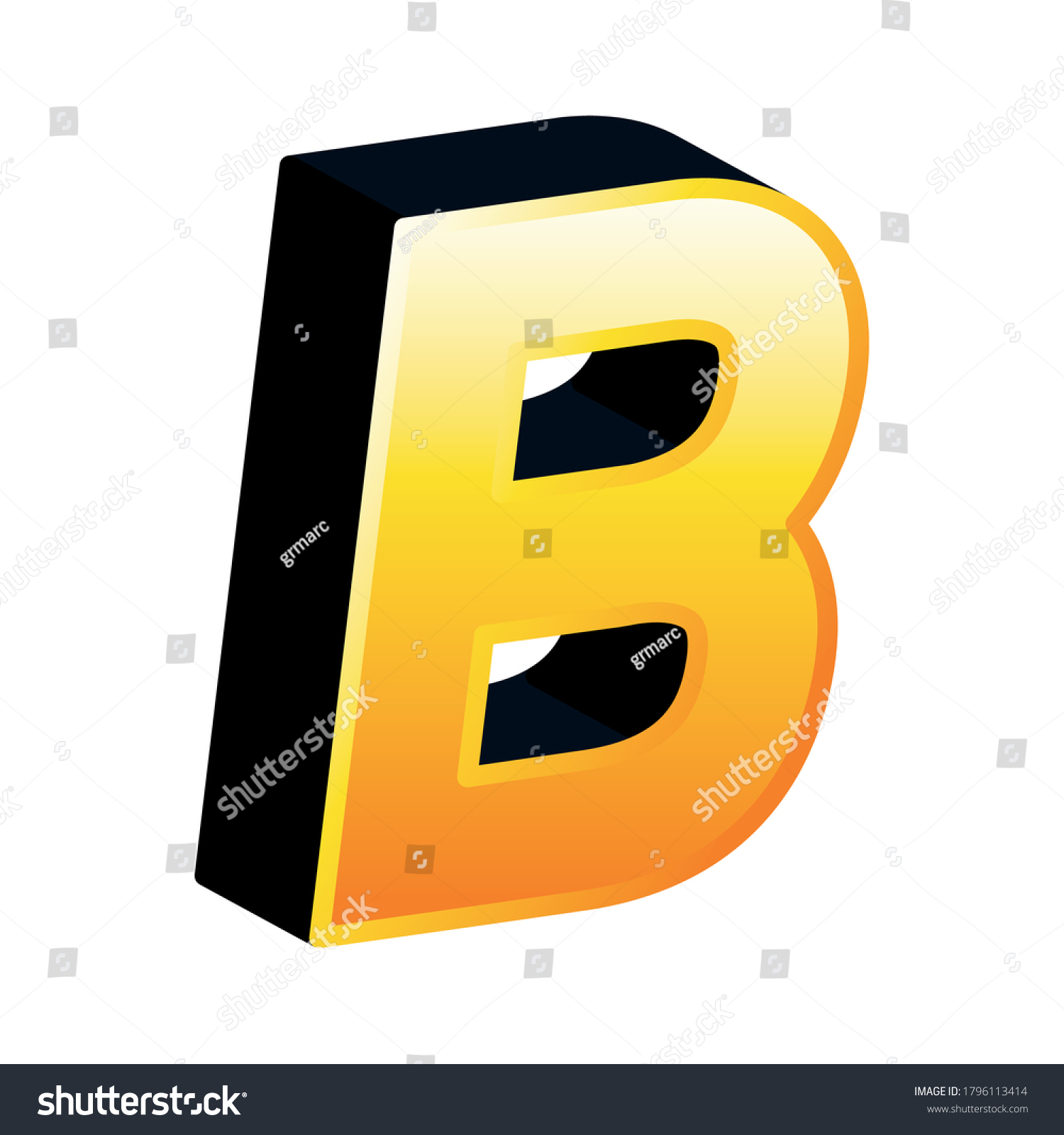 3d B Letter Design Lettering Typography Stock Vector (Royalty Free ...