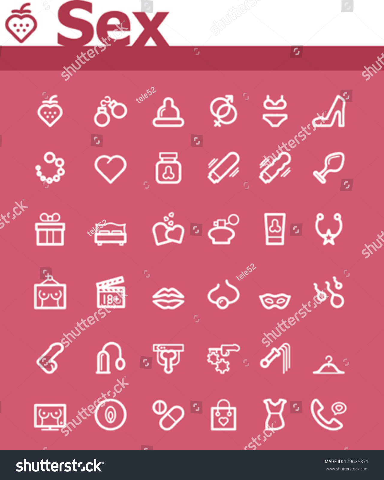 Vector Sex Icon Set Stock Vector Royalty Free 179626871 Shutterstock