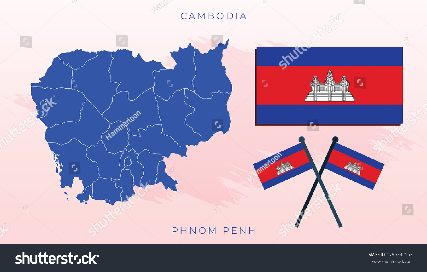 National Map Cambodia Vector Flag Cambodia Stock Vector (Royalty Free ...