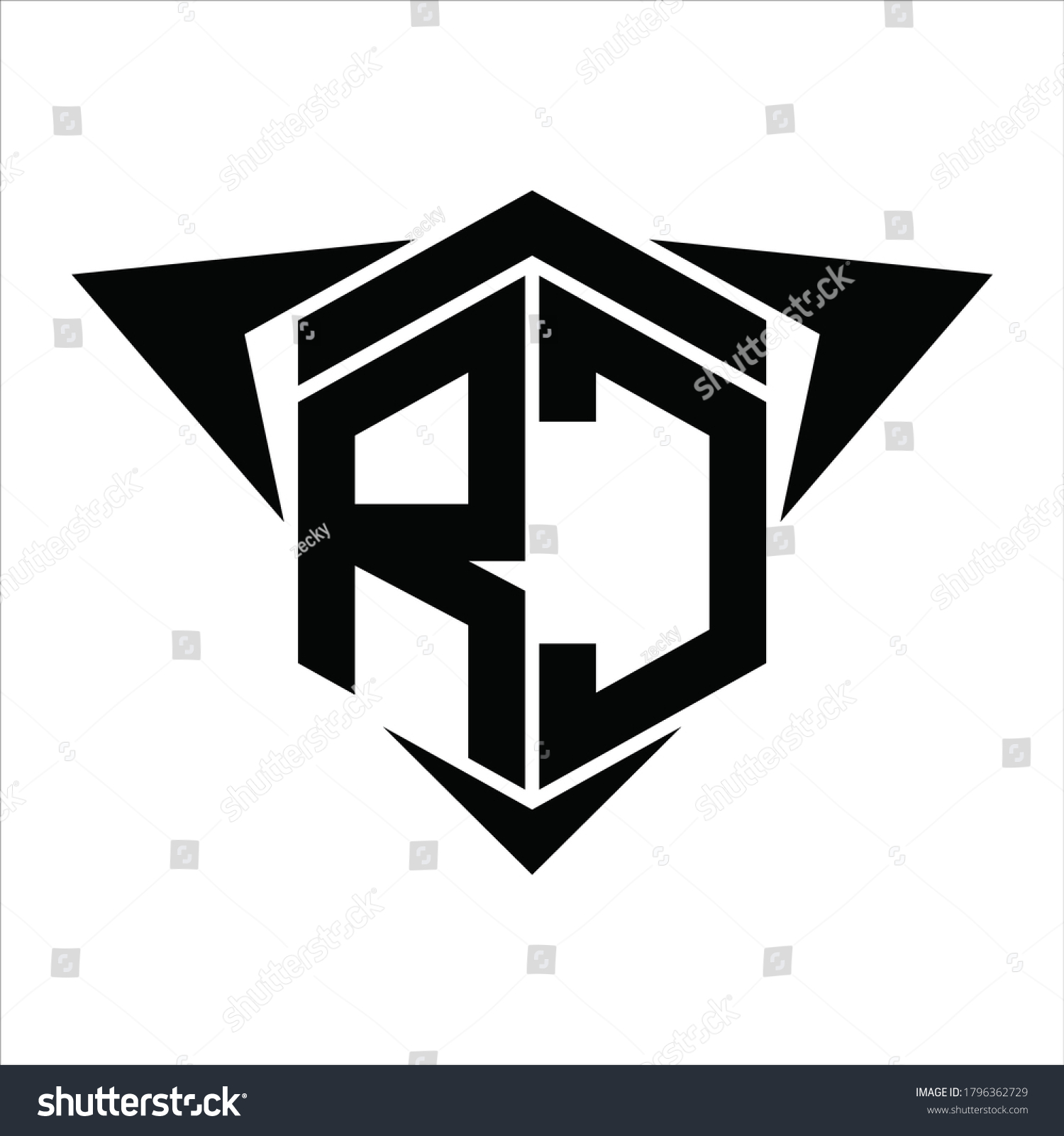 Rc Logo Monogram Wings Arrow Around Stock Vector (Royalty Free ...