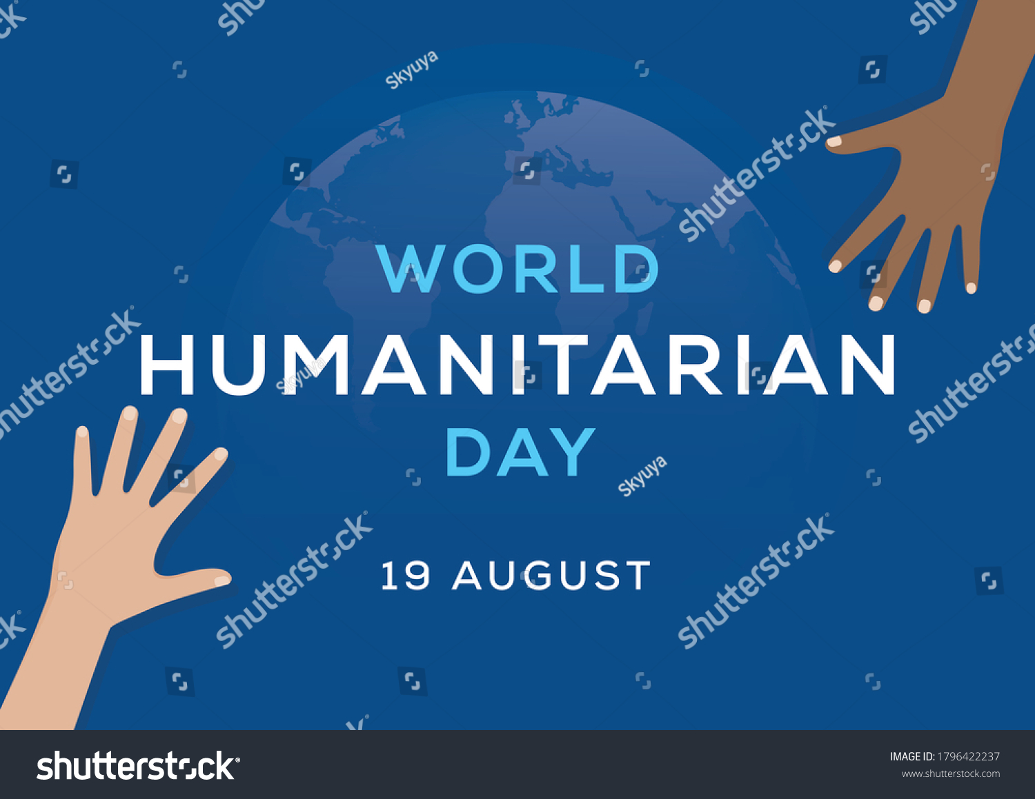 World Humanitarian Day Vector Hands World Stock Vector (Royalty Free ...