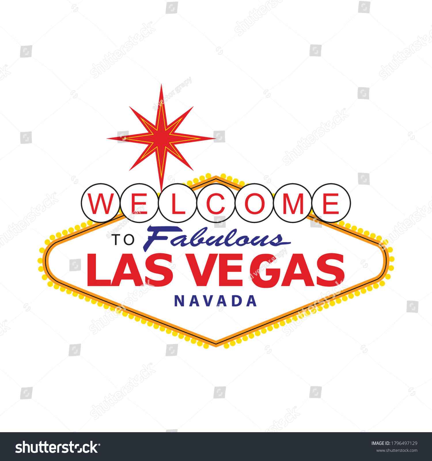 Welcome Las Vegas Sign Simple Modern Stock Vector (Royalty Free ...