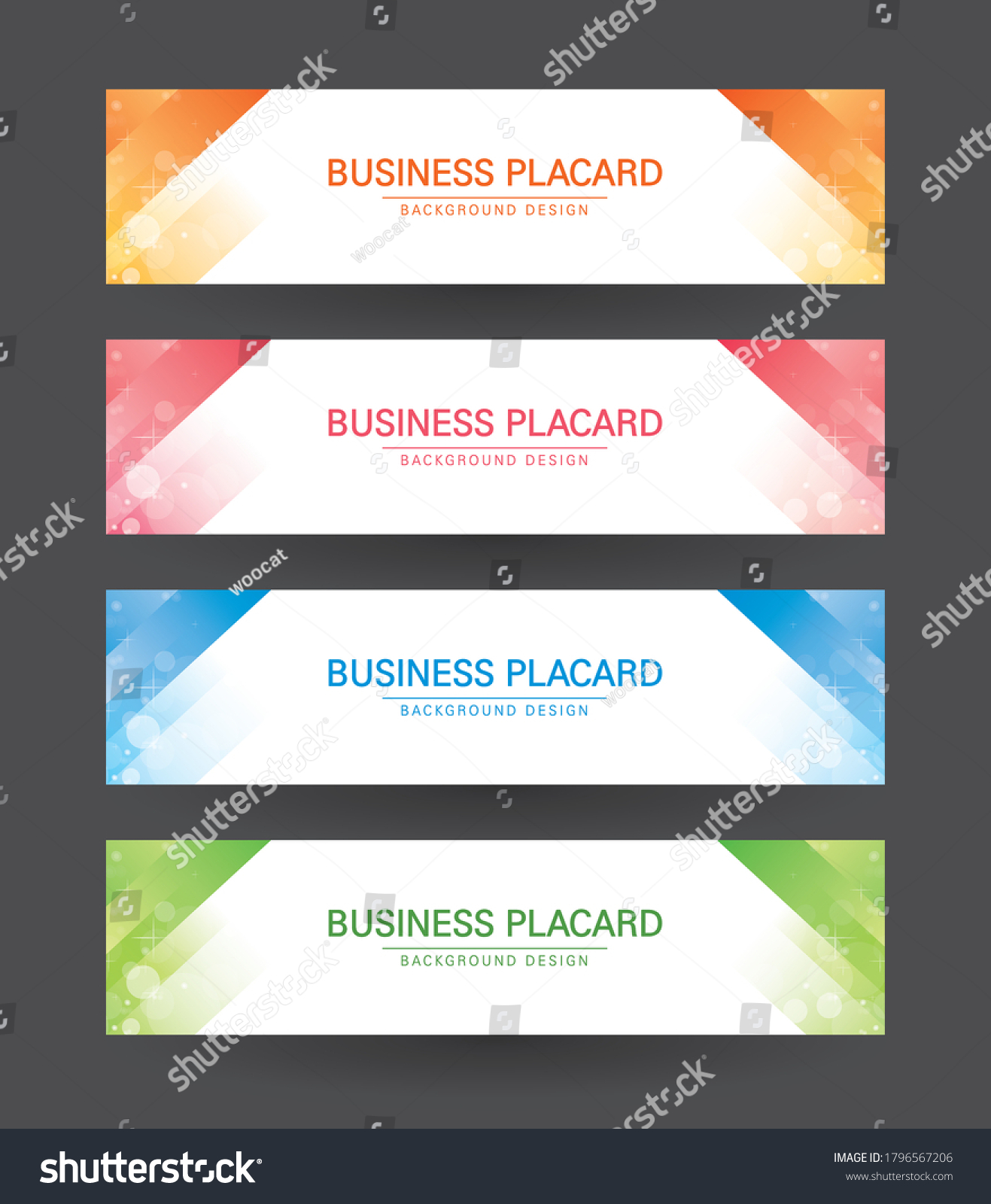 Business Placard Background Template Design Set Stock Vector (Royalty