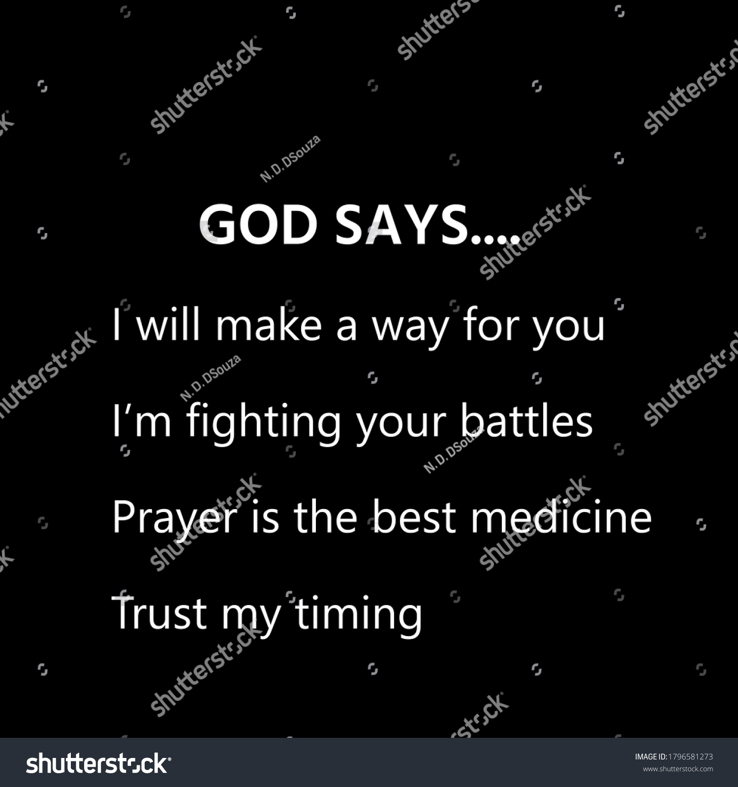 Trust Gods Timing Biblical Phrase Motivational Stock Illustration ...