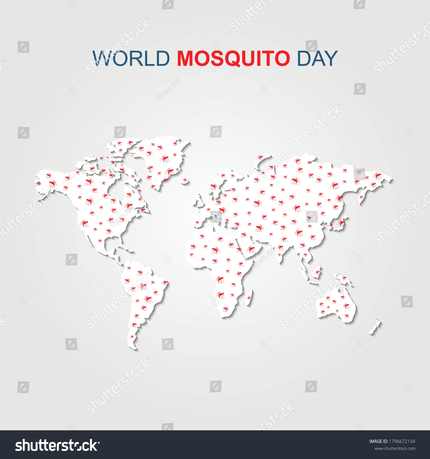 Mosquito Vector World Map Background World Stock Vector Royalty Free   Stock Vector Mosquito Vector With World Map Background World Mosquito Day Malaria Day Dengue Fever 1796672134 