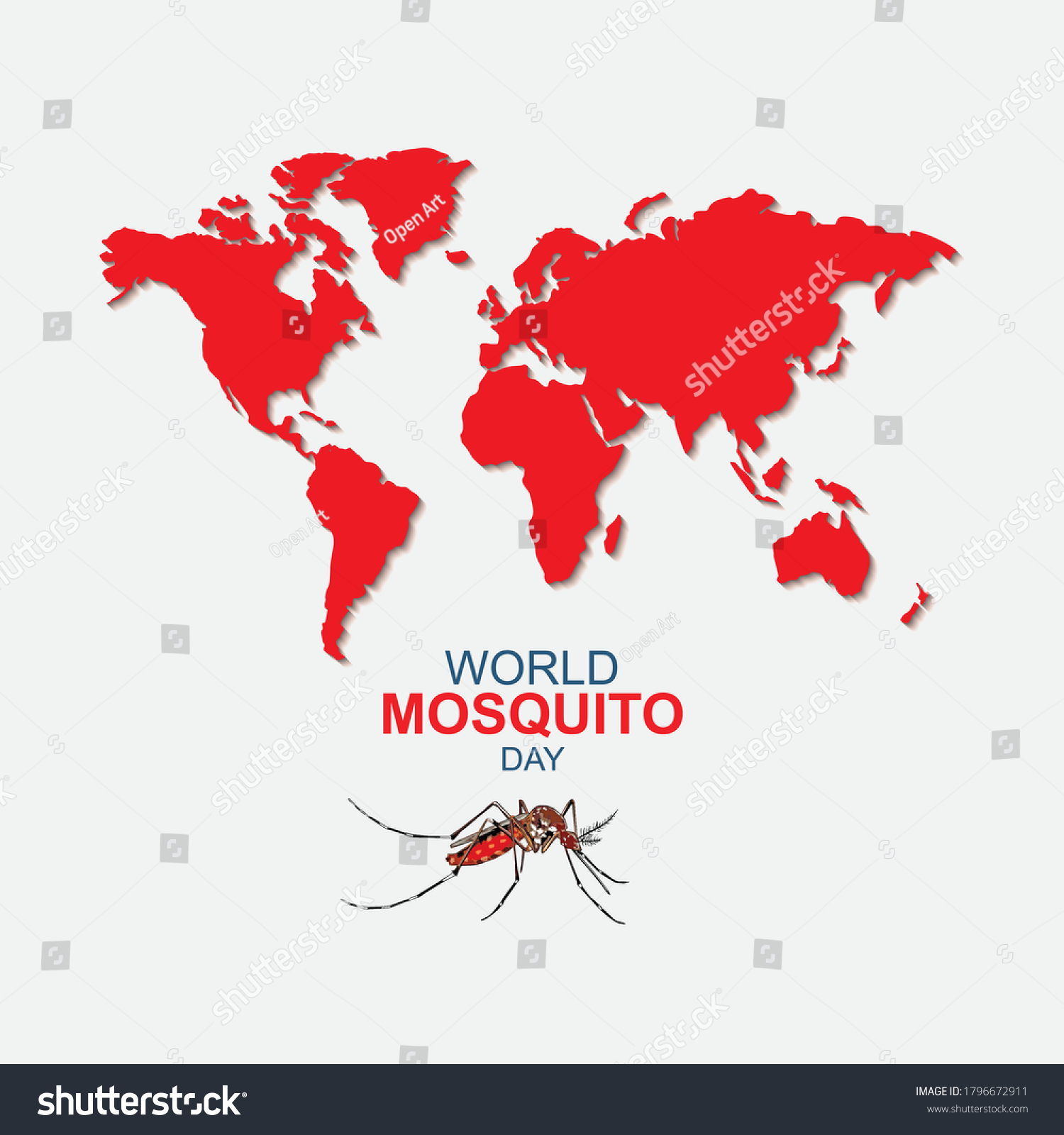 Mosquito Vector World Map Background World Stock Vector Royalty Free   Stock Vector Mosquito Vector With World Map Background World Mosquito Day Malaria Day Dengue Fever 1796672911 