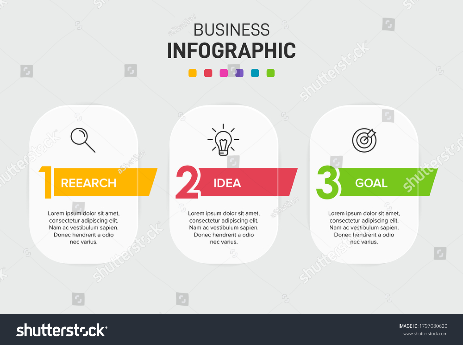 Concept Arrow Business Model 3 Successive Stock Vector (Royalty Free ...