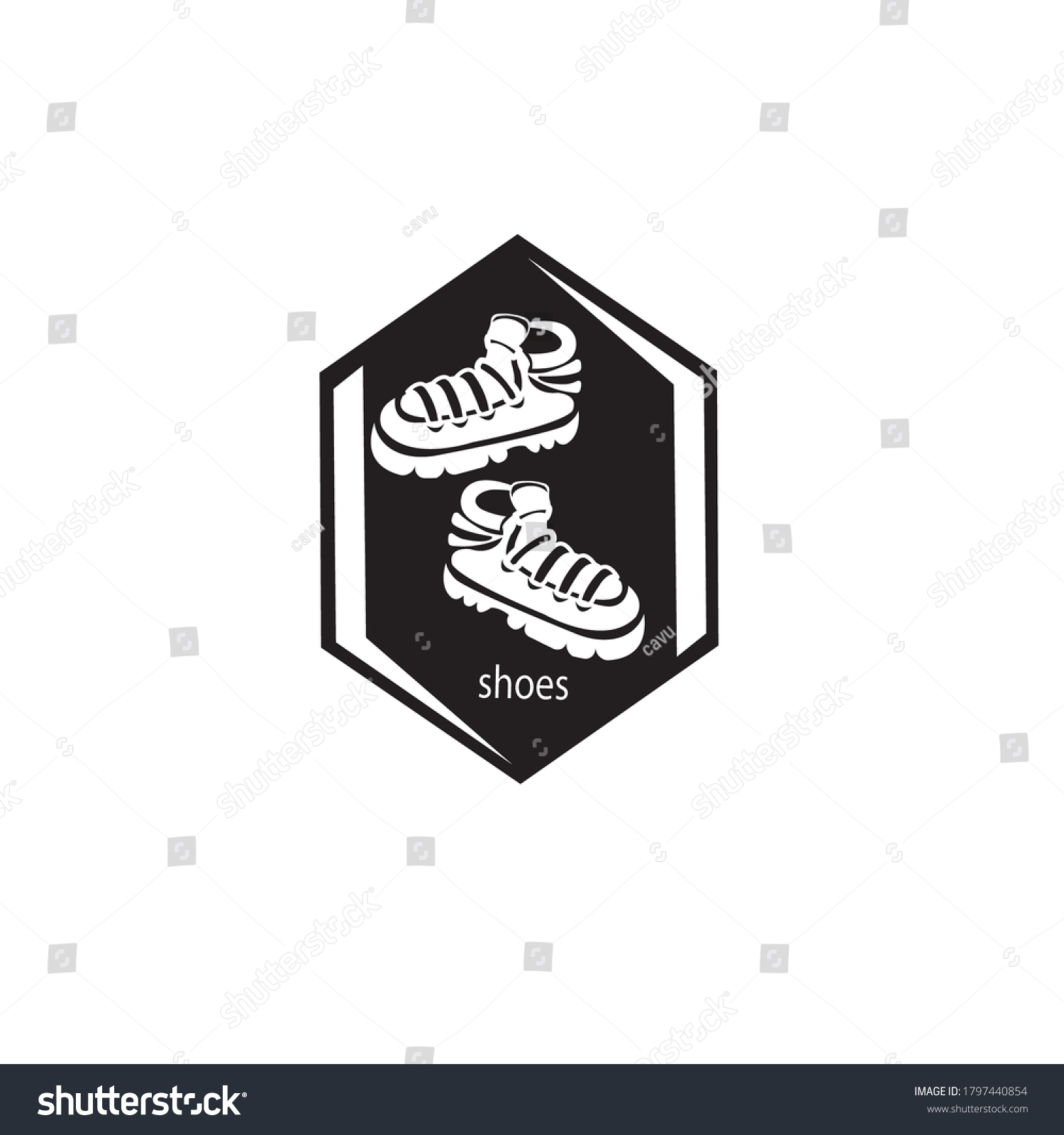 Shoe Logo Black White Emblem Design Stock Vector Royalty Free