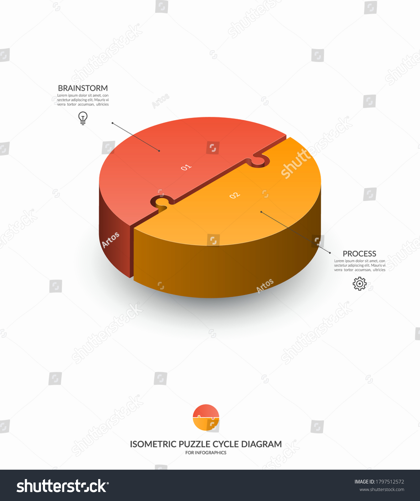 Infographic Isometric Puzzle Circular Template Cycle Stock Vector Royalty Free 1797512572 2122