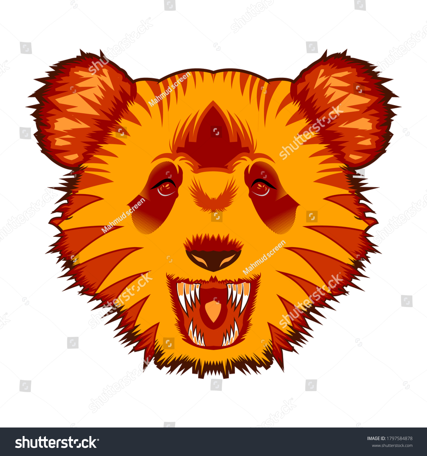 Panda Head Design Illustration Koas Mascot Stock Vector (Royalty Free ...