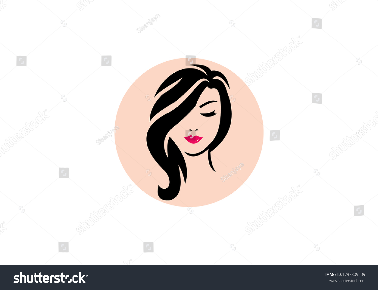 Beauty Woman Face Logo Vector Stock Vector (Royalty Free) 1797809509 ...