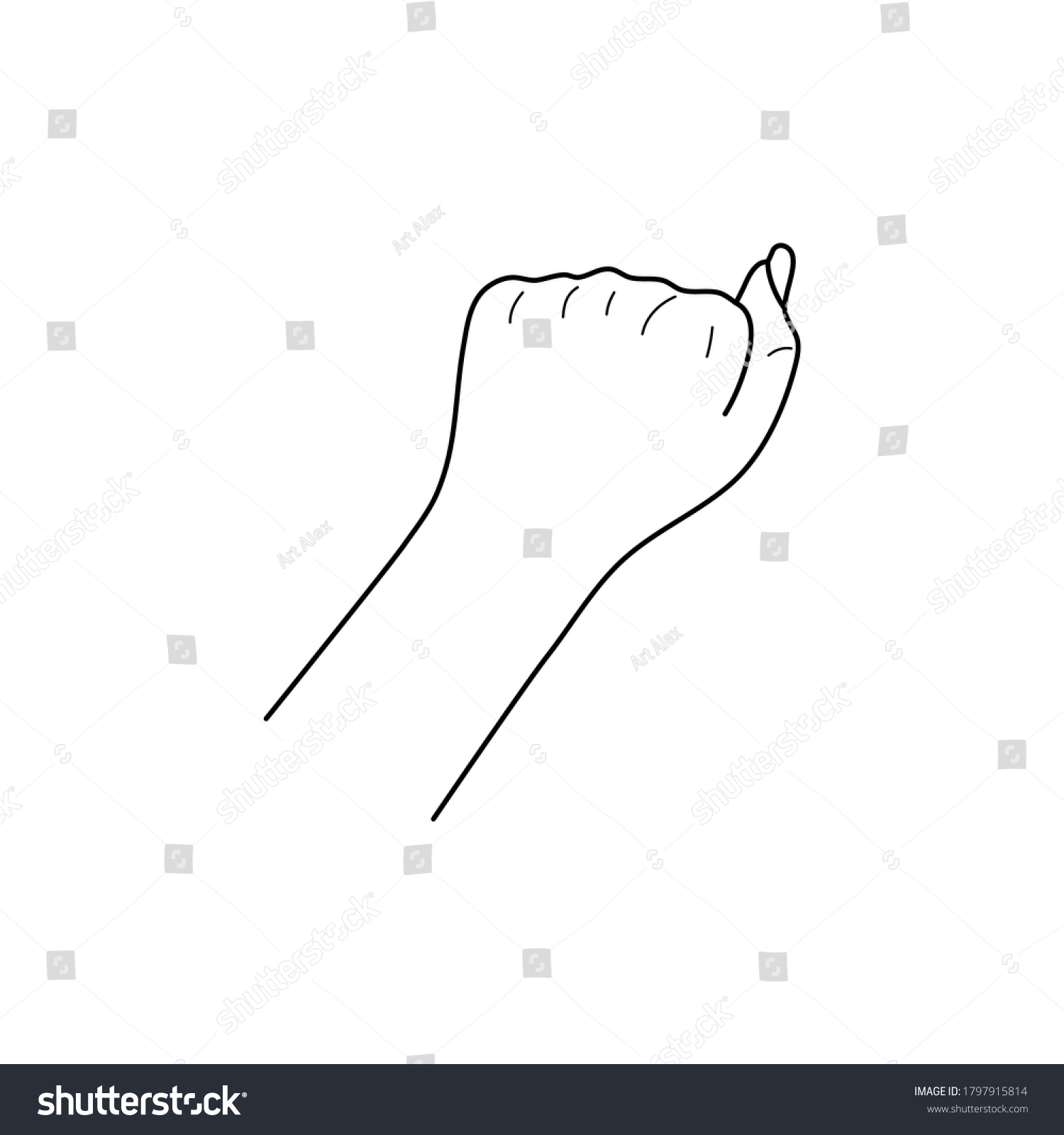 Female Left Hand Fist Raised Woman Stock Vector (Royalty Free ...