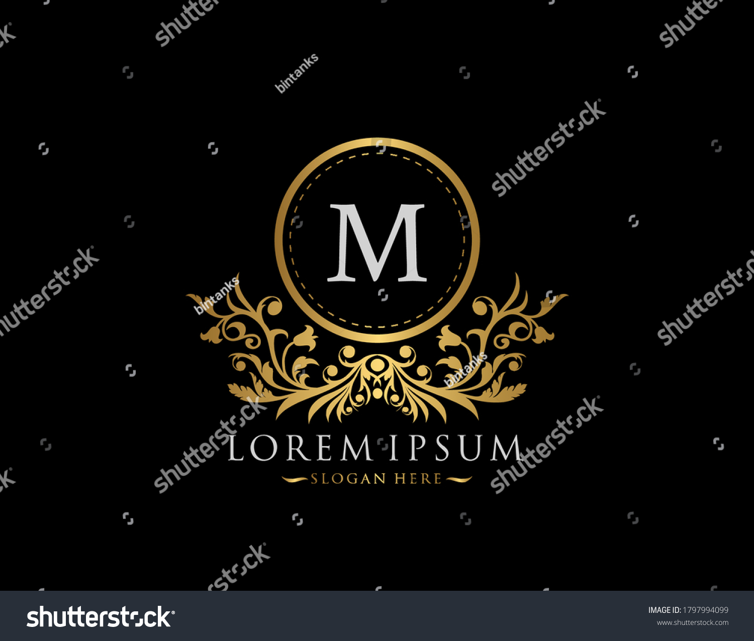 Luxury Boutique Logo Letter M Gold Stock Vector (Royalty Free ...