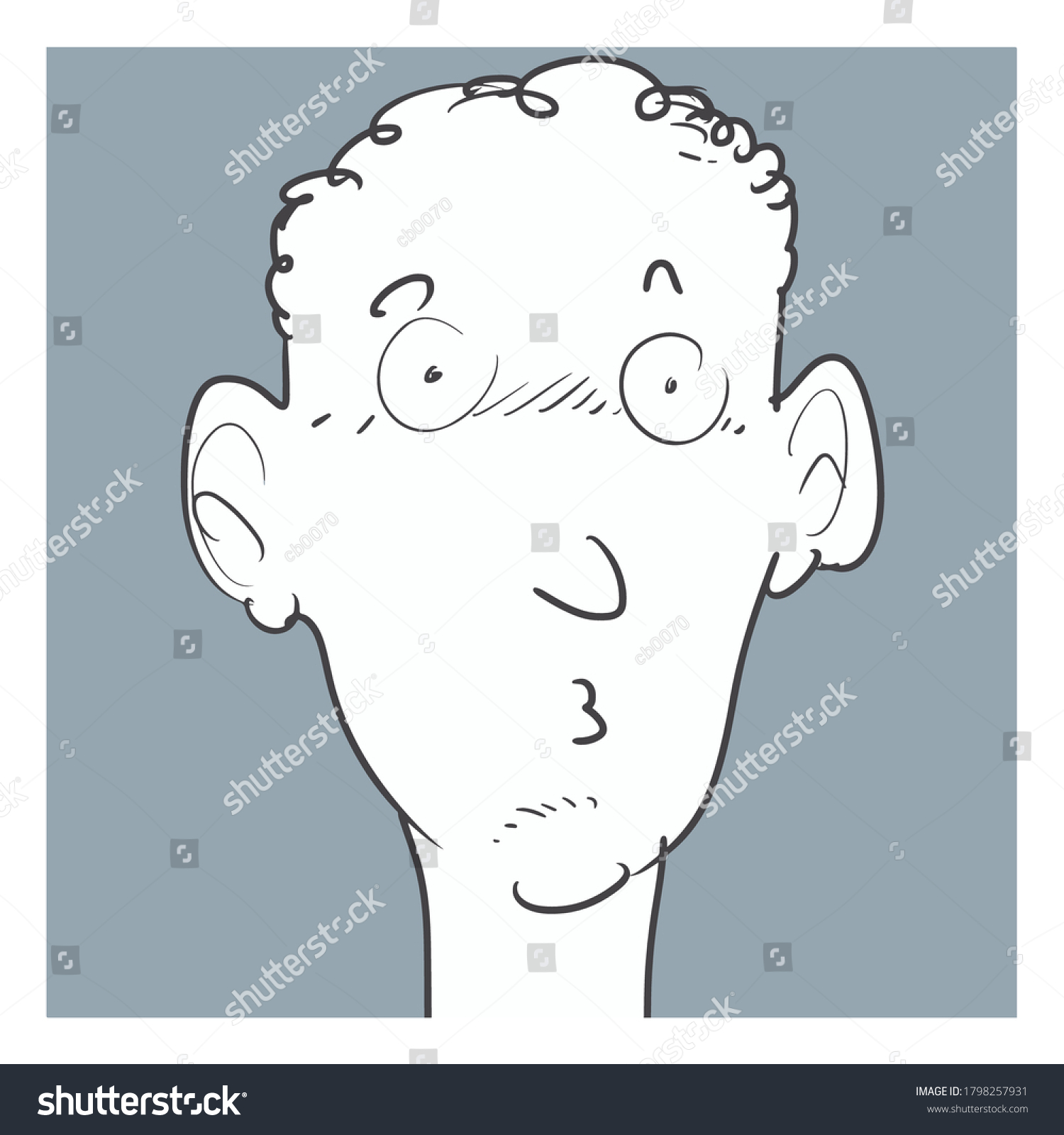Confused Man Cartoon Portrait Vector Illustration Stock Vector (Royalty ...