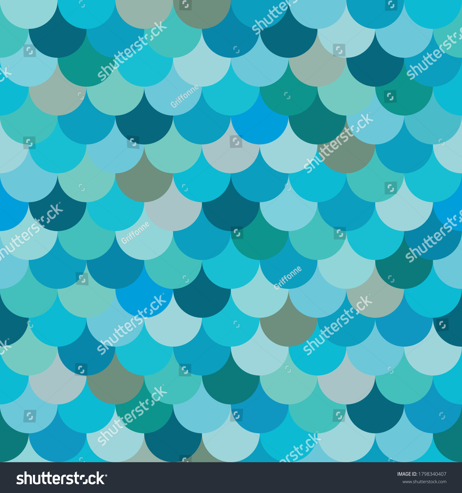 Vector Seamless Pattern Scalloped Fish Scales Stock Vector (royalty 