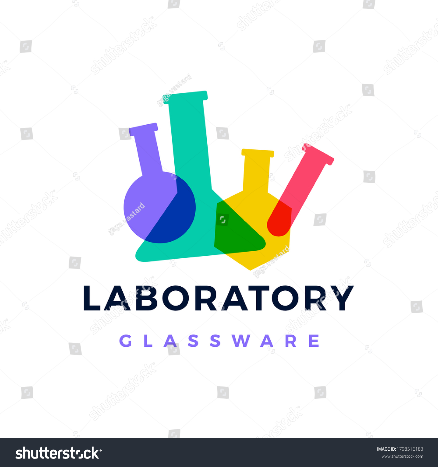 Laboratory Glassware Logo Vector Icon Illustration Stock Vector ...