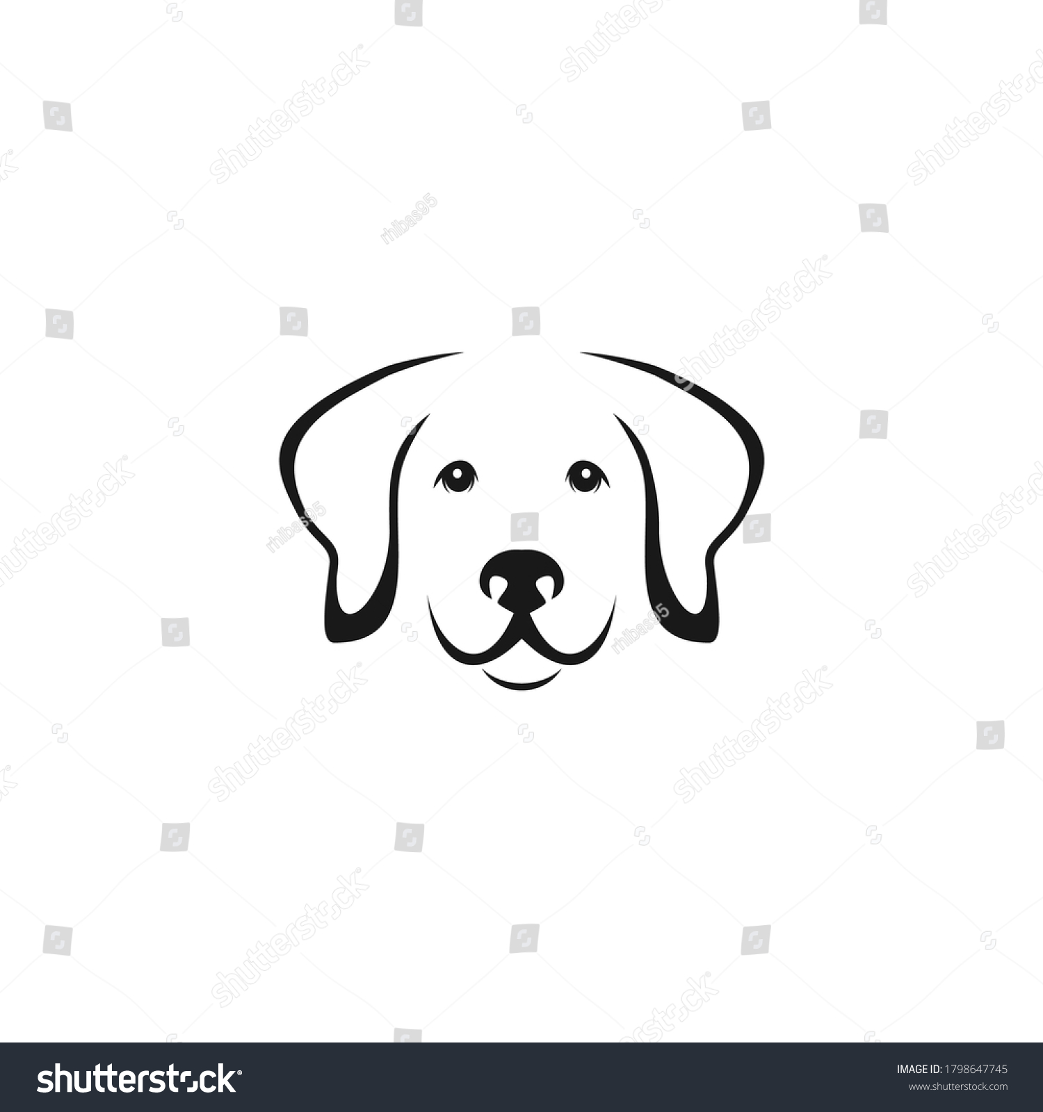 Dog Head Logo Vector Black Stock Vector (Royalty Free) 1798647745 ...