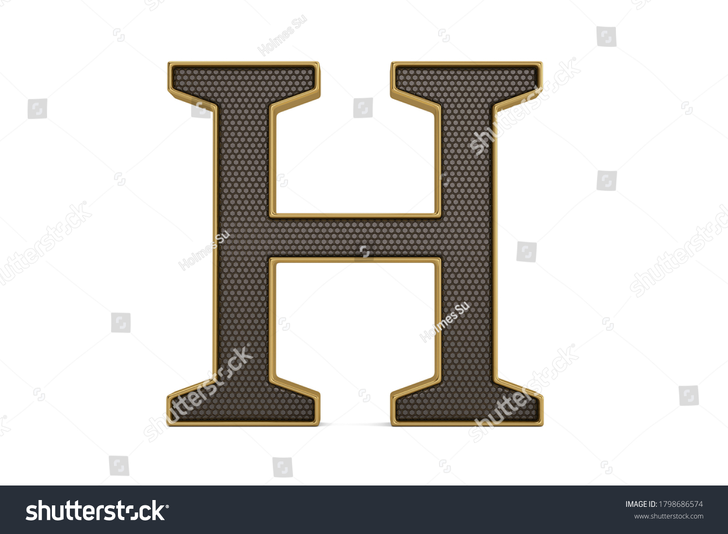 Gold Frame Luxury Alphabet Isolated On Stock Illustration 1798686574 ...