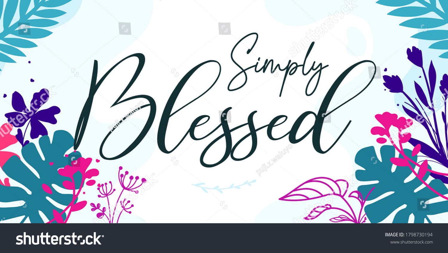 Family Home Quotes Simply Blessed Vector Stock Vector (Royalty Free ...