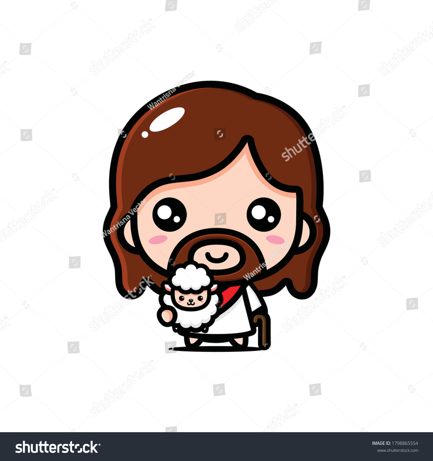 Jesus Christ Design Hugging Sheep Stock Vector (royalty Free 