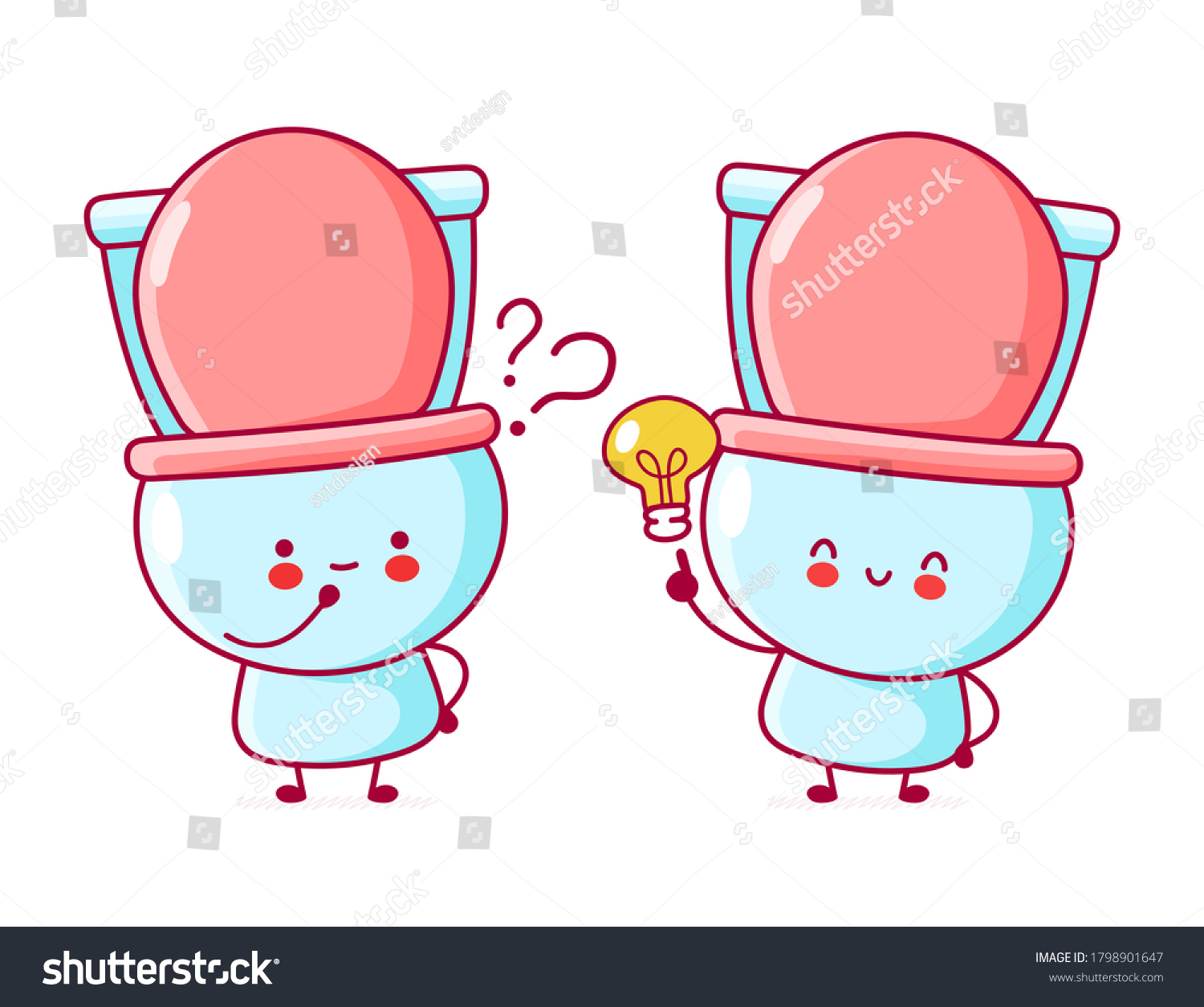 Cute Happy Funny Toilet Question Mark Stock Vector (Royalty Free ...