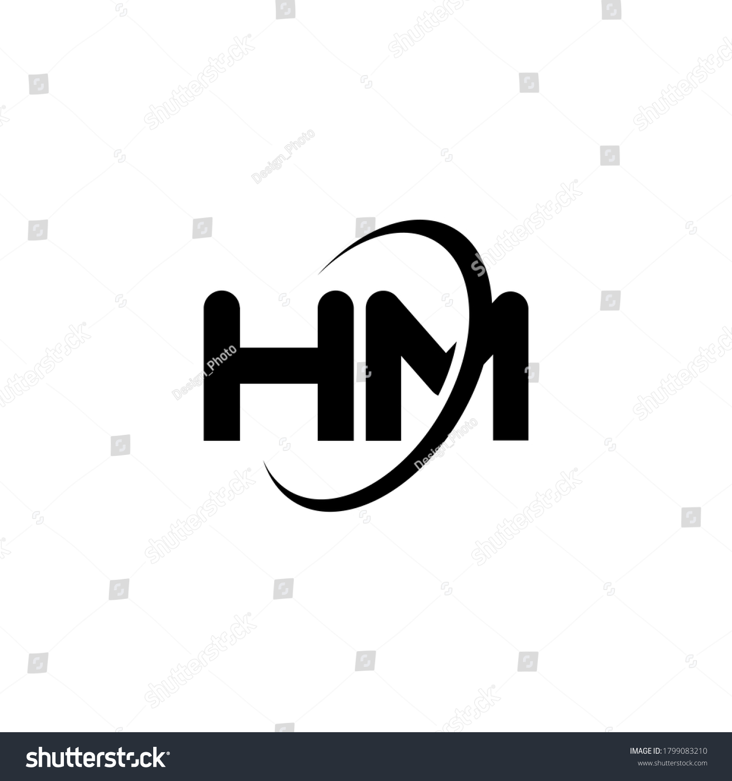 Hm H M Letter Logo Design Stock Vector (Royalty Free) 1799083210 ...