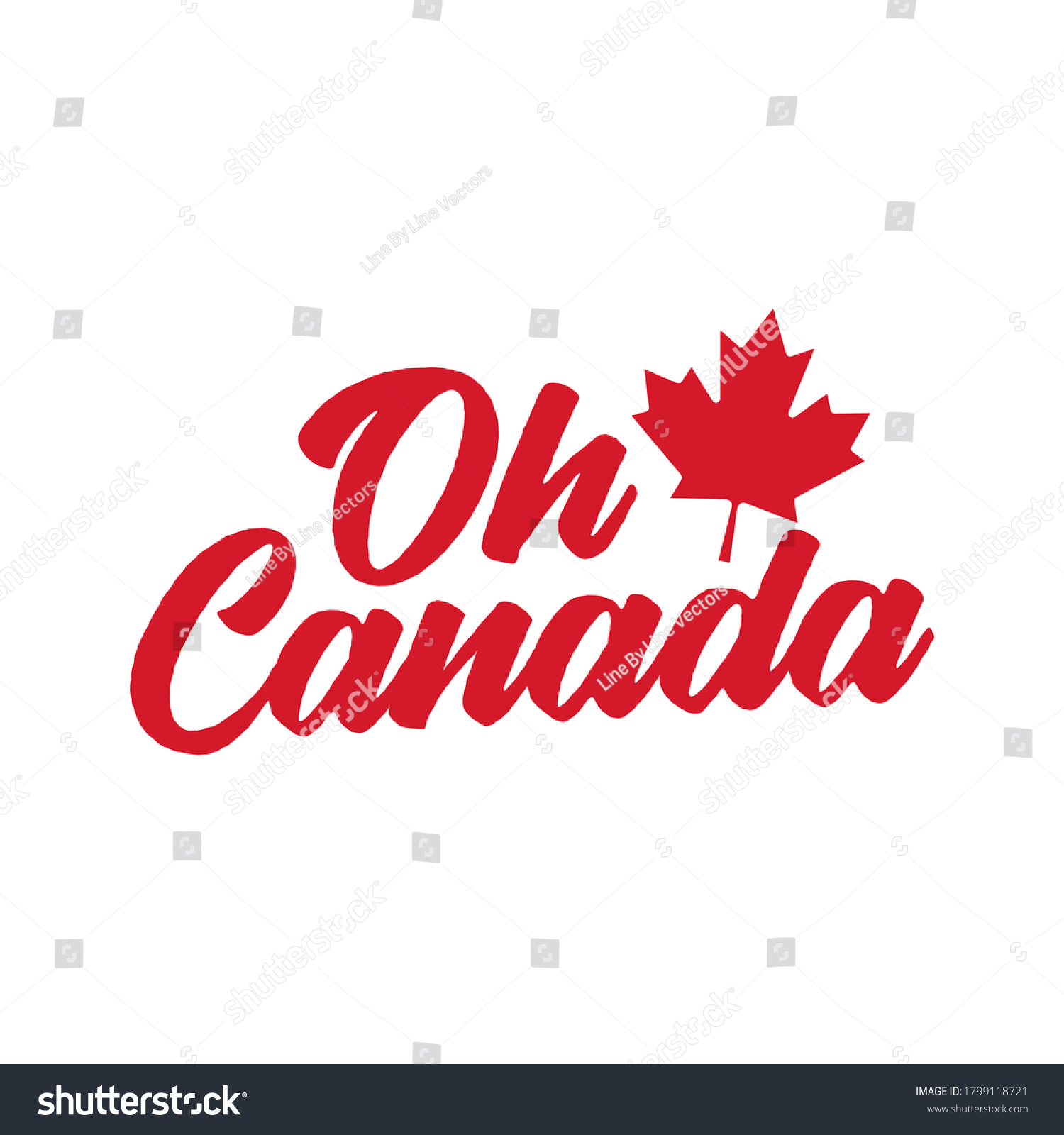 Oh Canada North America Vector Text Stock Vector Royalty Free 1799118721 Shutterstock