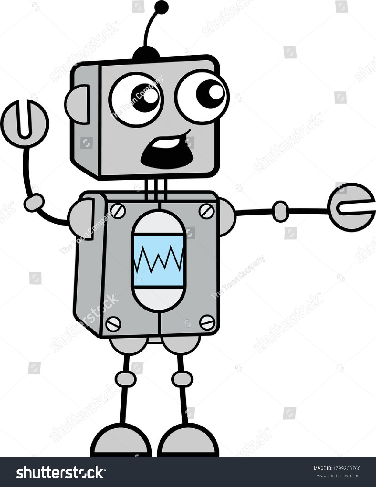 Blaming Robot Cartoon Vector Character Design Stock Vector (Royalty ...