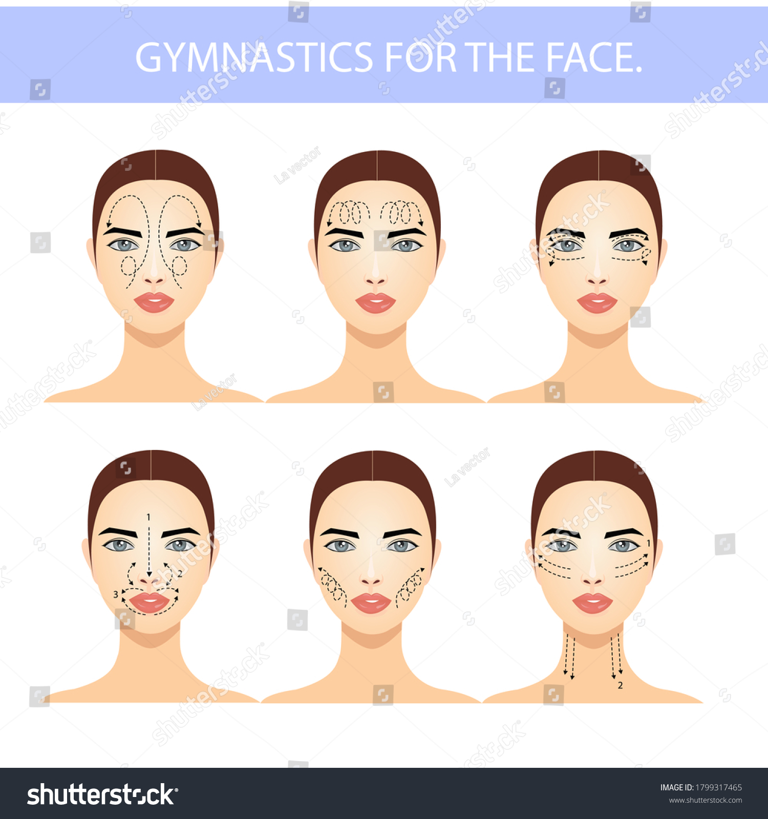 Gymnastics Scheme Face Vector Illustration Woman Stock Vector (Royalty ...