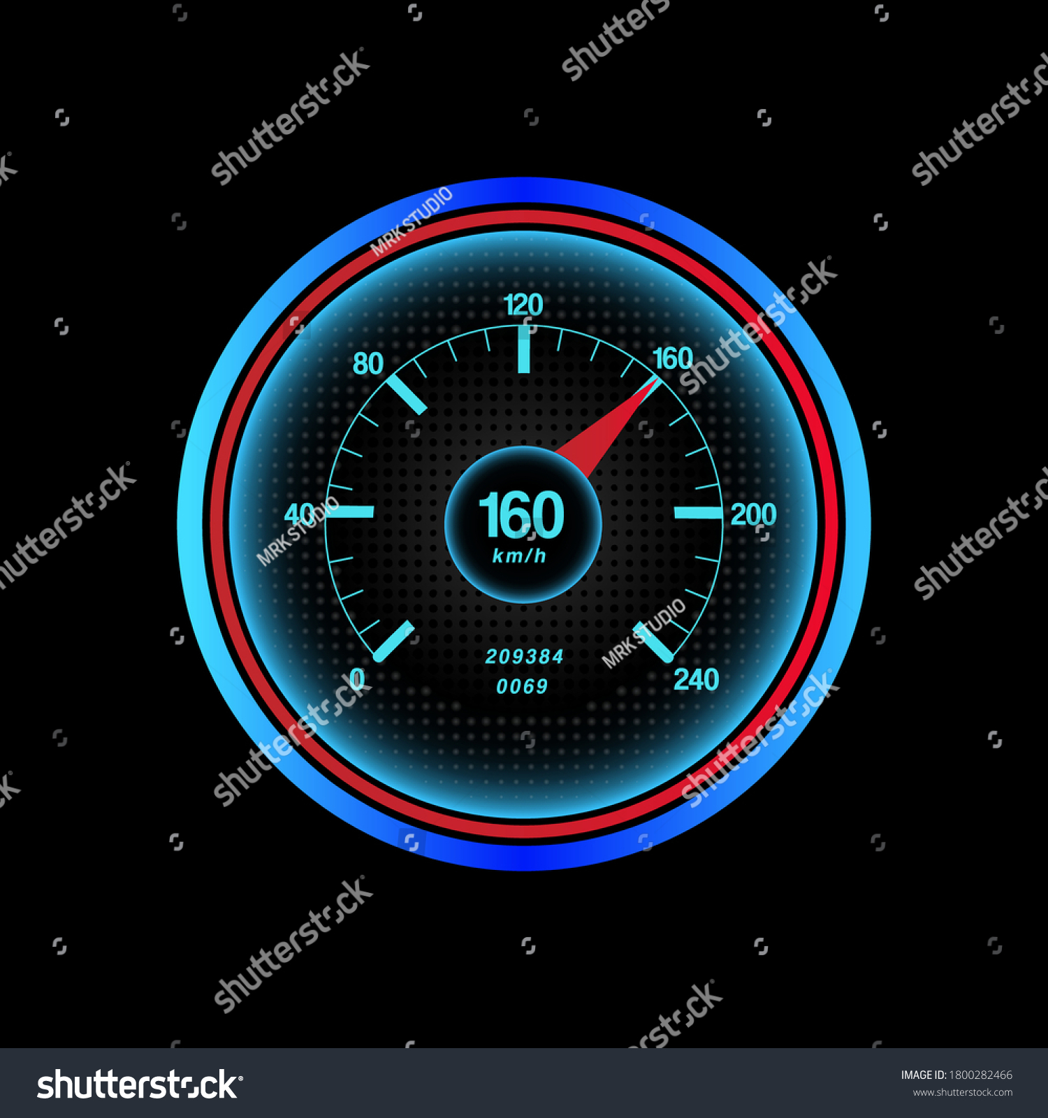 Realistic Car Speedometer Design Isolated On Stock Vector (Royalty Free ...